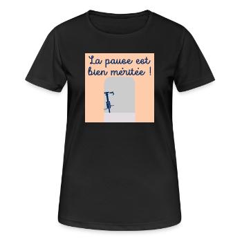 Rad-Rad-Pause - Frauen T-Shirt atmungsaktiv - Schwarz - Vorne - AI Model Female 172 light (172cm)