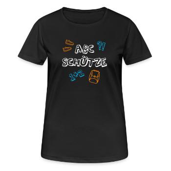 ABC Shooter School Beginners Satchel Pupils 1st Grade - Women's Breathable T-Shirt - black - Front - AI Model Female 172 light (172cm)