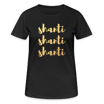 Or Shanti Méditation Namaste Yoga Manuscrit om - T-shirt respirant Femme - noir - Devant - AI Model Female 172 light (172cm)