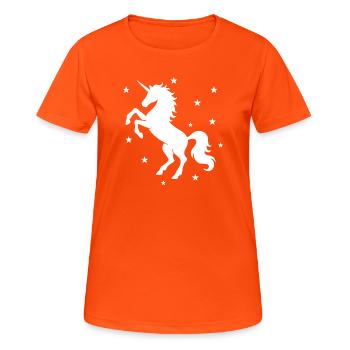Licorne mystique ciel nocturne design - T-shirt respirant Femme - orange néon - Devant - AI Model Female 172 dark (172cm)