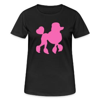 Caniche Chien Amour Amour Animal de compagnie Amour Rose Coeur - T-shirt respirant Femme - noir - Devant - AI Model Female 172 light (172cm)