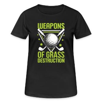 Golf - Armes de destruction de l’herbe - T-shirt respirant Femme - noir - Devant - AI Model Female 172 light (172cm)