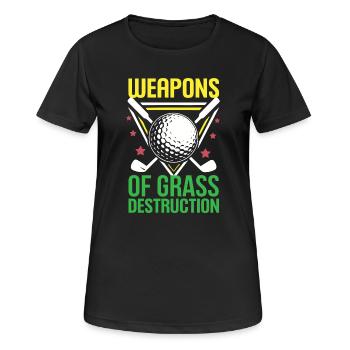 Golf - Armes de destruction de l’herbe - T-shirt respirant Femme - noir - Devant - AI Model Female 172 light (172cm)