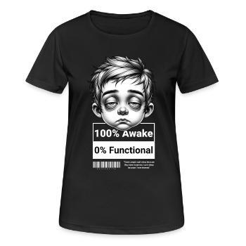 0 % fonctionnel – T-shirt unisexe amusant pour demain - T-shirt respirant Femme - noir - Devant - AI Model Female 172 light (172cm)