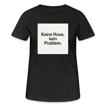 JensJensen - Frauen T-Shirt atmungsaktiv - Schwarz - Vorne - AI Model Female 172 light (172cm)