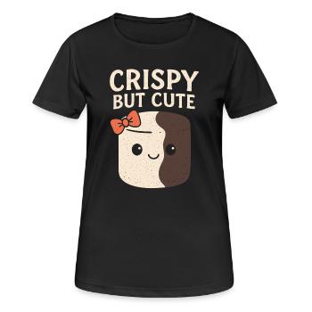 Crispy but cute - Marshmallow Humor - Women's Breathable T-Shirt - black - Front - AI Model Female 172 light (172cm)