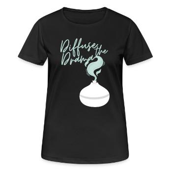 Diffuser le drame - T-shirt respirant Femme - noir - Devant - AI Model Female 172 light (172cm)