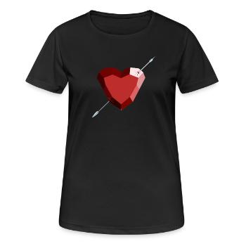 Wounded Ruby Heart – Love, Beauty, and Breakup - Women's Breathable T-Shirt - black - Front - AI Model Female 172 light (172cm)