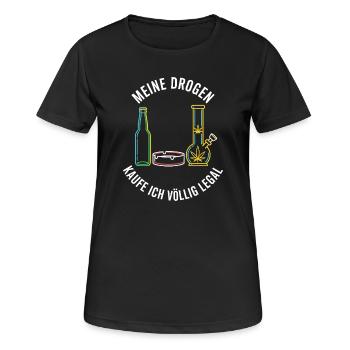 Meine Drogen – Völlig Legal ! - Frauen T-Shirt atmungsaktiv - Schwarz - Vorne - AI Model Female 172 light (172cm)