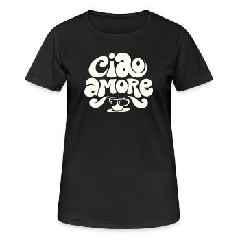 Ciao Amore Cappuccino - T-shirt respirant Femme - noir - Devant - AI Model Female 172 light (172cm)