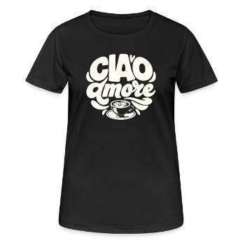 Ciao Amore Cappuccino Italie - T-shirt respirant Femme - noir - Devant - AI Model Female 172 light (172cm)