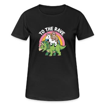 To The Rave EDM Unicorn Sloth Dinosaur - Women's Breathable T-Shirt - black - Front - AI Model Female 172 light (172cm)