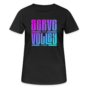 Tennis serve and volley style - Frauen T-Shirt atmungsaktiv - Schwarz - Vorne - AI Model Female 172 light (172cm)