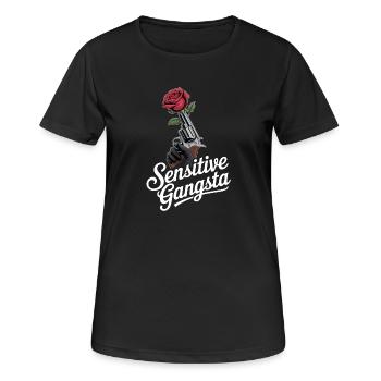 Sensibler Gangsta - Frauen T-Shirt atmungsaktiv - Schwarz - Vorne - AI Model Female 172 light (172cm)