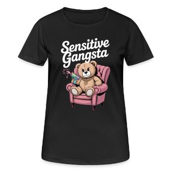 Sensitive Gangsta Teddy Edition - Women's Breathable T-Shirt - black - Front - AI Model Female 172 light (172cm)