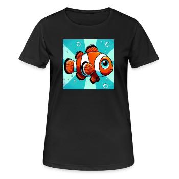 Clownfisch - Frauen T-Shirt atmungsaktiv - Schwarz - Vorne - AI Model Female 172 light (172cm)
