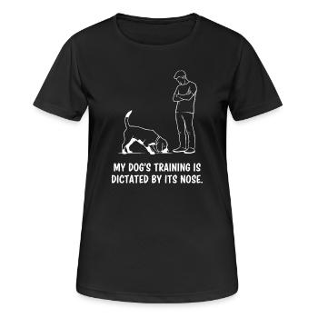 Dressage de chiens par le nez - T-shirt respirant Femme - noir - Devant - AI Model Female 172 light (172cm)