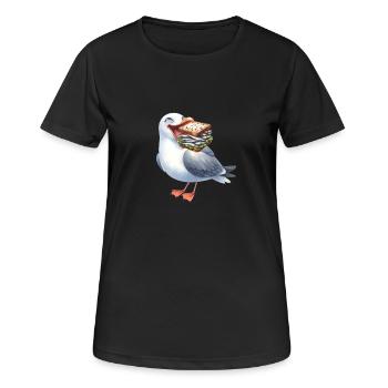 Mer du Nord Mer Baltique Mouette Mouettes Hareng maritime - T-shirt respirant Femme - noir - Devant - AI Model Female 172 light (172cm)