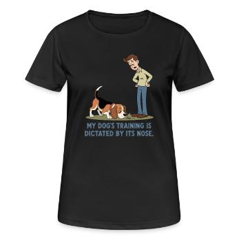 Das Training meines Hundes wird von seiner Nase... - Frauen T-Shirt atmungsaktiv - Schwarz - Vorne - AI Model Female 172 light (172cm)