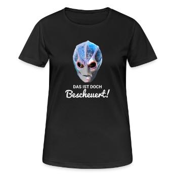 Alien Resident Das ist doch bescheuert - Frauen T-Shirt atmungsaktiv - Schwarz - Vorne - AI Model Female 172 light (172cm)