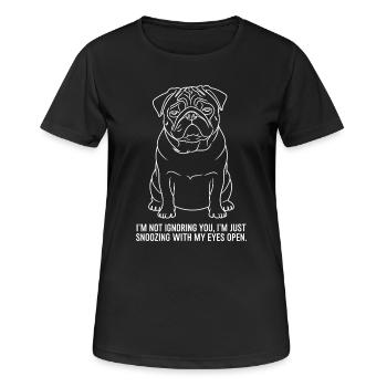 Dösen mit offenen Augen - Frauen T-Shirt atmungsaktiv - Schwarz - Vorne - AI Model Female 172 light (172cm)