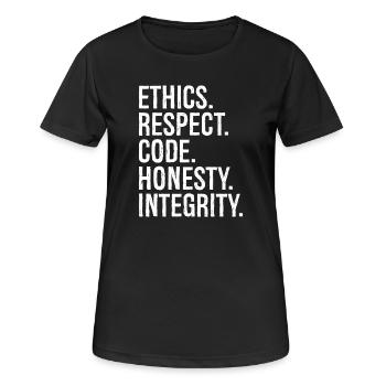 ethics respect code honesty integrity - Women's Breathable T-Shirt - black - Front - AI Model Female 172 light (172cm)