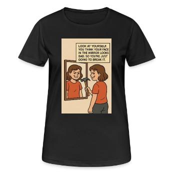 Modern art - Frauen T-Shirt atmungsaktiv - Schwarz - Vorne - AI Model Female 172 light (172cm)