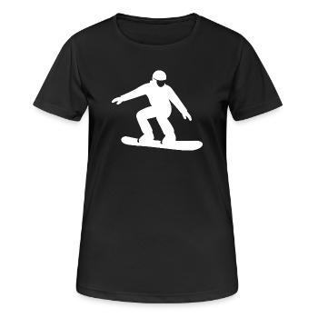 Snowboarder Silhouette Winterurlaub Wintersport - Frauen T-Shirt atmungsaktiv - Schwarz - Vorne - AI Model Female 172 light (172cm)