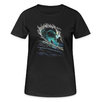 Surfeur - T-shirt respirant Femme - noir - Devant - AI Model Female 172 light (172cm)