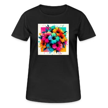 Hibiscus Flowers - Women's Breathable T-Shirt - black - Front - AI Model Female 172 light (172cm)