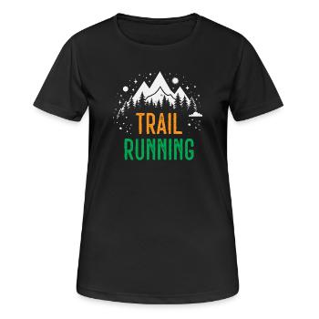 Course sur sentier - T-shirt respirant Femme - noir - Devant - AI Model Female 172 light (172cm)