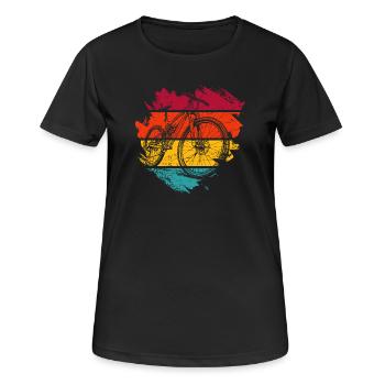 Retro Bike Wave Abstraktes Design - Frauen T-Shirt atmungsaktiv - Schwarz - Vorne - AI Model Female 172 light (172cm)