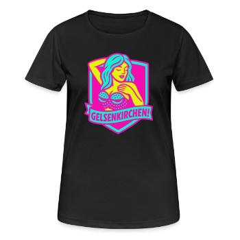 Gelsenkirchen Superstar in pink - Frauen T-Shirt atmungsaktiv - Schwarz - Vorne - AI Model Female 172 light (172cm)
