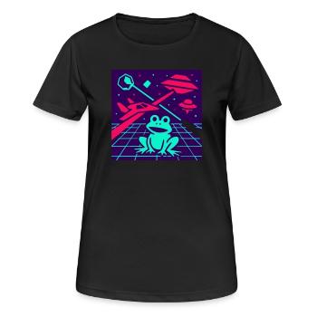 Space Frog - Women's Breathable T-Shirt - black - Front - AI Model Female 172 light (172cm)