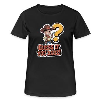 T-shirt « Jeu de devinettes Western Cowboy » - T-shirt respirant Femme - noir - Devant - AI Model Female 172 light (172cm)