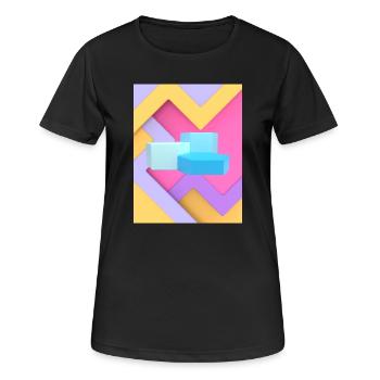 Pastellfarbenes geometrisches Pod-Design - Frauen T-Shirt atmungsaktiv - Schwarz - Vorne - AI Model Female 172 light (172cm)