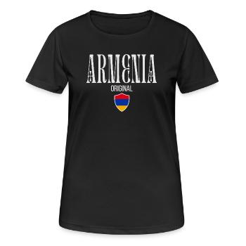 Ursprünglich aus Armenien, geboren in Armenien - Frauen T-Shirt atmungsaktiv - Schwarz - Vorne - AI Model Female 172 light (172cm)