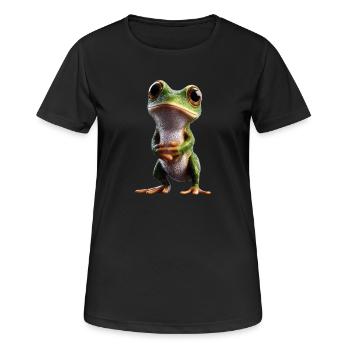Grenouille Petit Crapaud Grenouille Grenouille Prince Grenouilles - T-shirt respirant Femme - noir - Devant - AI Model Female 172 light (172cm)