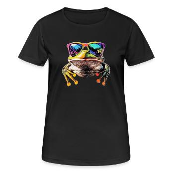 Grenouille Petit Crapaud Grenouille Grenouille Prince Grenouilles - T-shirt respirant Femme - noir - Devant - AI Model Female 172 light (172cm)