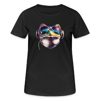 Grenouille Petit Crapaud Grenouille Grenouille Prince Grenouilles - T-shirt respirant Femme - noir - Devant - AI Model Female 172 light (172cm)