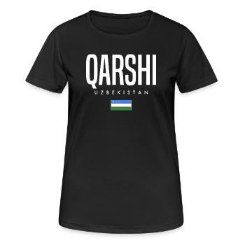 Qarshi Ouzbékistan - T-shirt respirant Femme - noir - Devant - AI Model Female 172 light (172cm)