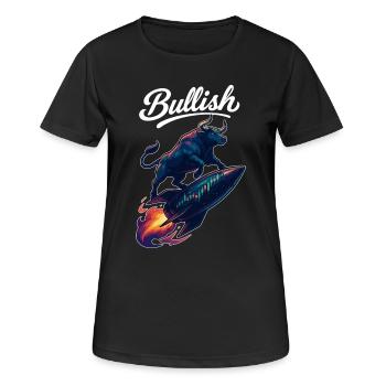 Stock Bull Bull Chart Profit Rocket Gift - T-shirt respirant Femme - noir - Devant - AI Model Female 172 light (172cm)