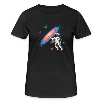 Artiste galactique dans l'espace - T-shirt respirant Femme - noir - Devant - AI Model Female 172 light (172cm)