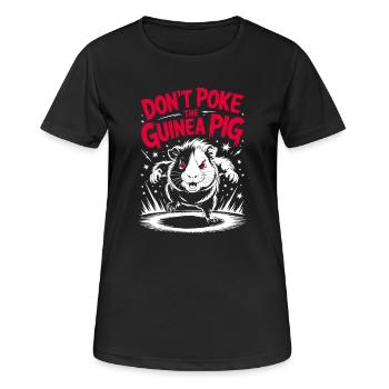 Bissiges Meerschweinchen mit lustigem Spruch - Frauen T-Shirt atmungsaktiv - Schwarz - Vorne - AI Model Female 172 light (172cm)
