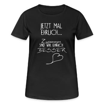 Soyons honnêtes | Cadeau | L’amour | Couple | Équipe - T-shirt respirant Femme - noir - Devant - AI Model Female 172 light (172cm)