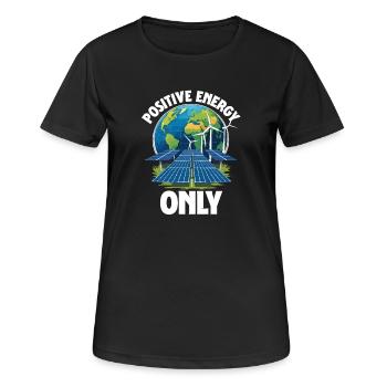 Énergie renouvelable Énergie positive uniquement - T-shirt respirant Femme - noir - Devant - AI Model Female 172 light (172cm)