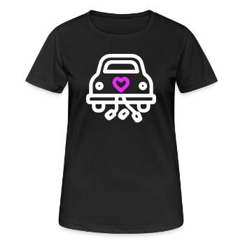 Hochzeitsauto Hochzeit Symbol Verliebt - Frauen T-Shirt atmungsaktiv - Schwarz - Vorne - AI Model Female 172 light (172cm)