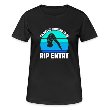 Kunstspringen Turmspringer Sprungbrett - Frauen T-Shirt atmungsaktiv - Schwarz - Vorne - AI Model Female 172 light (172cm)