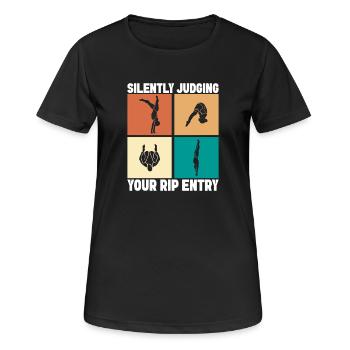 Kunstspringen Turmspringer Sprungbrett - Frauen T-Shirt atmungsaktiv - Schwarz - Vorne - AI Model Female 172 light (172cm)