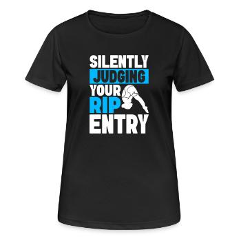 Kunstspringen Turmspringer Sprungbrett - Frauen T-Shirt atmungsaktiv - Schwarz - Vorne - AI Model Female 172 light (172cm)